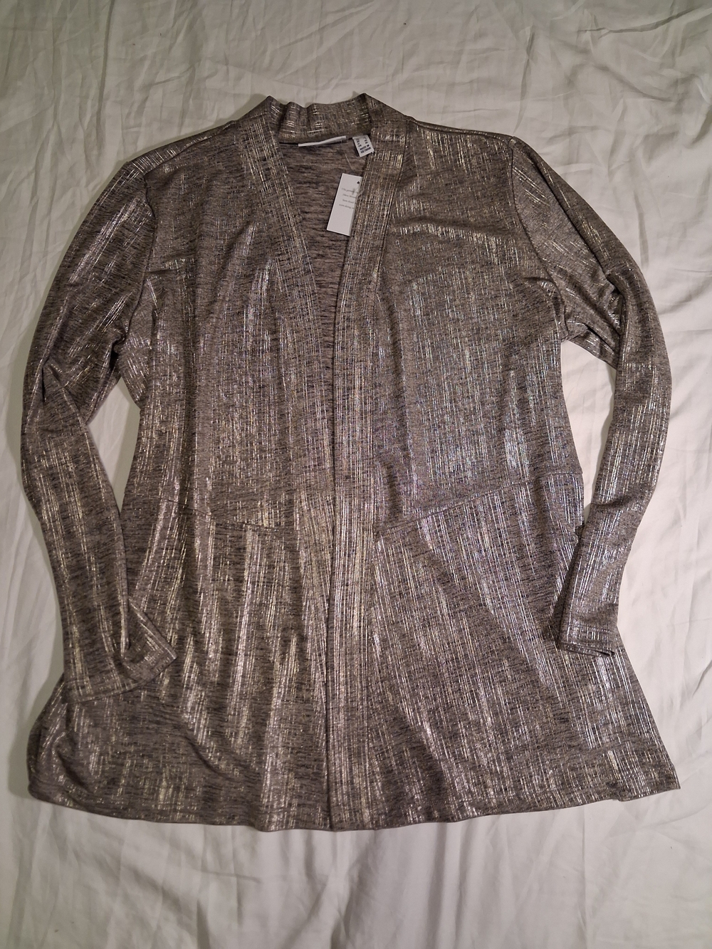 Susan Graver Size Large Metallic Open Cardigan Set With Tank Top And Jacket NWT - Picture 7 of 15